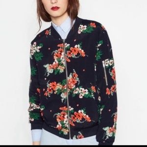 Zara Basic collection Floral bomber jacket
